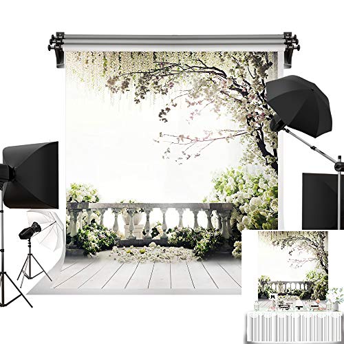 Kate 5x7ft/1.5m(W) x2.2m(H) Wedding Photography Backdrops White Flowers Background Natural Scenery Bridal Shower