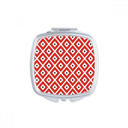 Miroir compact de poche squames rouge d'or noir motif carré portable - 2