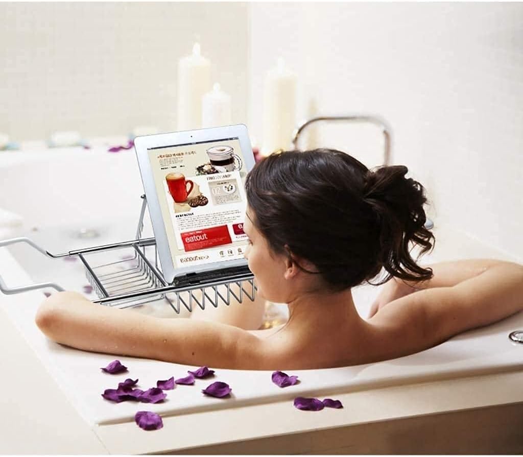 SoGuDio Bathroom Bathtub Shelf Expansion Board Multifunction Bathing Shelf Household Stainless Steel Metal Bathtub Frame Foldable Bathtub Cover Bathtub Tray : Home & Kitchen