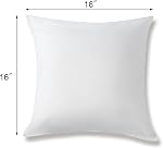Coussin décoratif carré pour canapé-lit de canapé, inserts d'oreillers jet, 16x16 pouces, ensemble de 4pcs