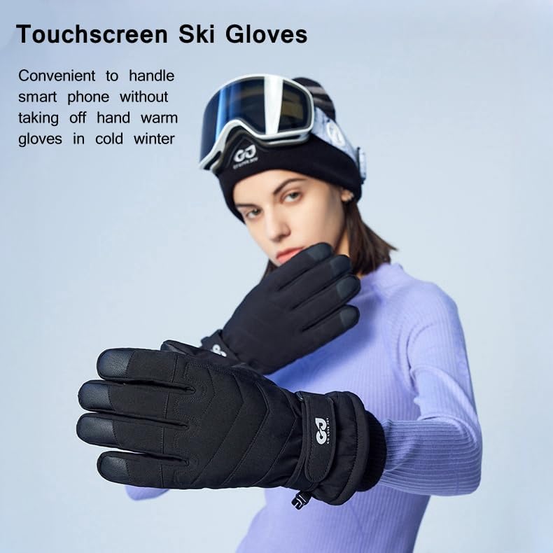 Winter Ski Snow Gloves for Men Women Youth, Touchscreen, Waterproof, Windproof, Cold Weather, Hand Warming, Work Gloves - Image 5