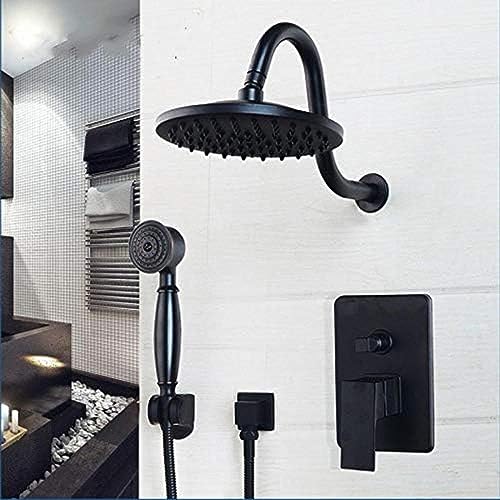 Robinet de douche à pluie noire avec douchette et colonne de salle de bains - 2