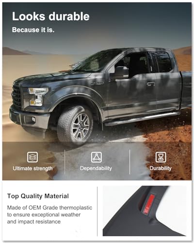 Image of Kiwi Master Mud Flaps for 2015-2020 Ford F-150 (with Fender Flares), Heavy Duty Mud Guards, Front & Rear Splash Guards, No Drill, 4 Pcs Set