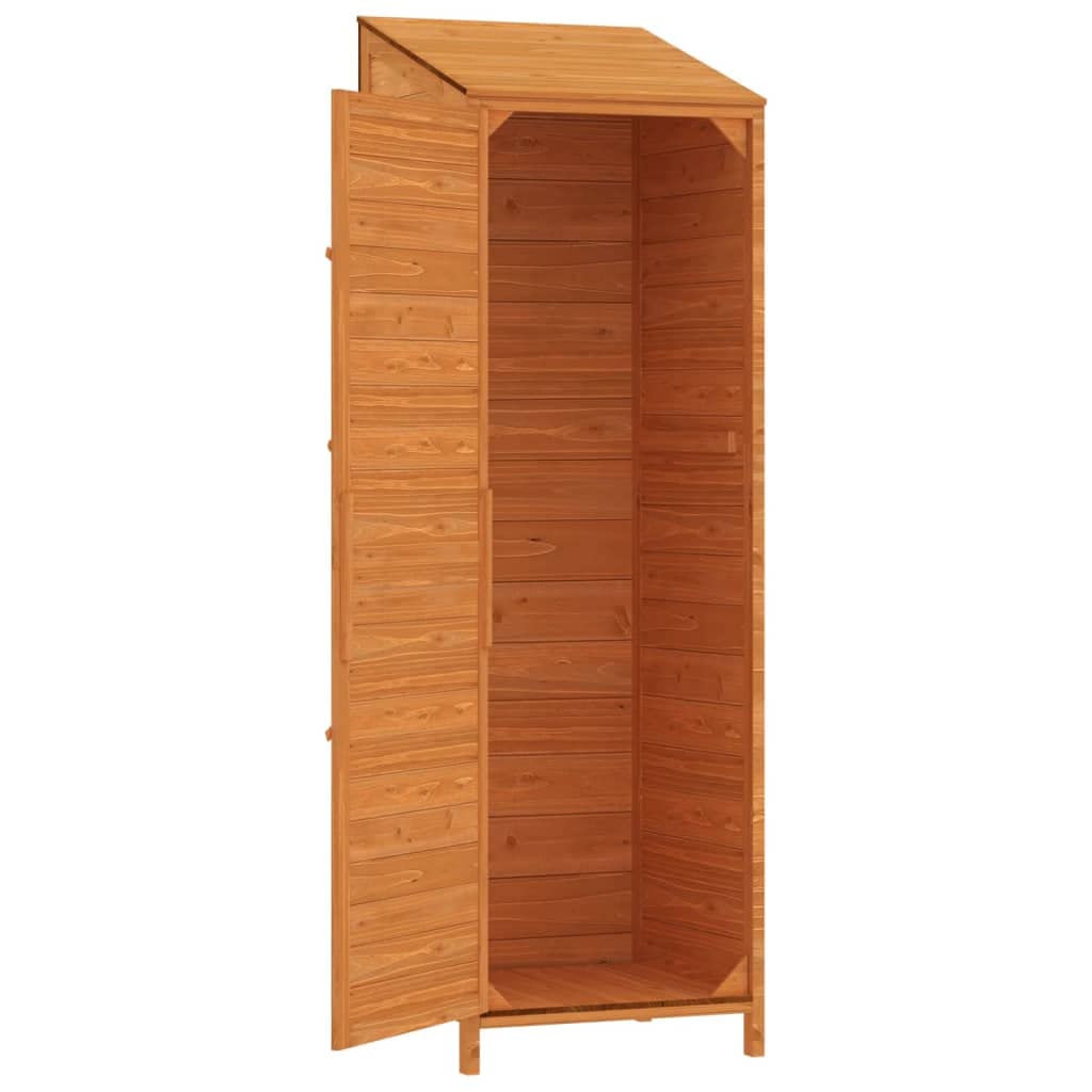 Szczyt ogrodowy z litego drewna jodłowego 55x52x174,5 cm, duża przestrzeń do przechowywania narzędzi i akcesoriów zewnętrznych, solidna rama z dołączonym mocowaniem ściennym