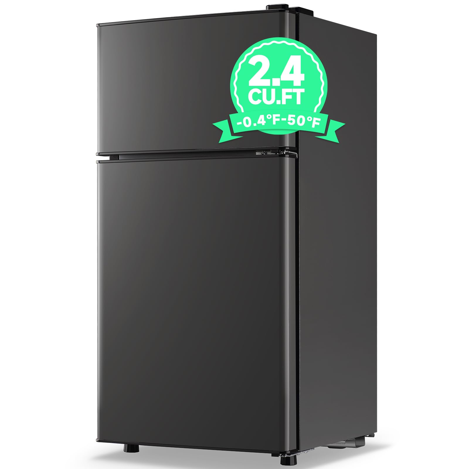 TACOOL Fridge with Freezer Refrigerator Freezer Double Doors 7 Modes Temp Suit for Apartment Bedroom Office Dark Gray | Fridge.com