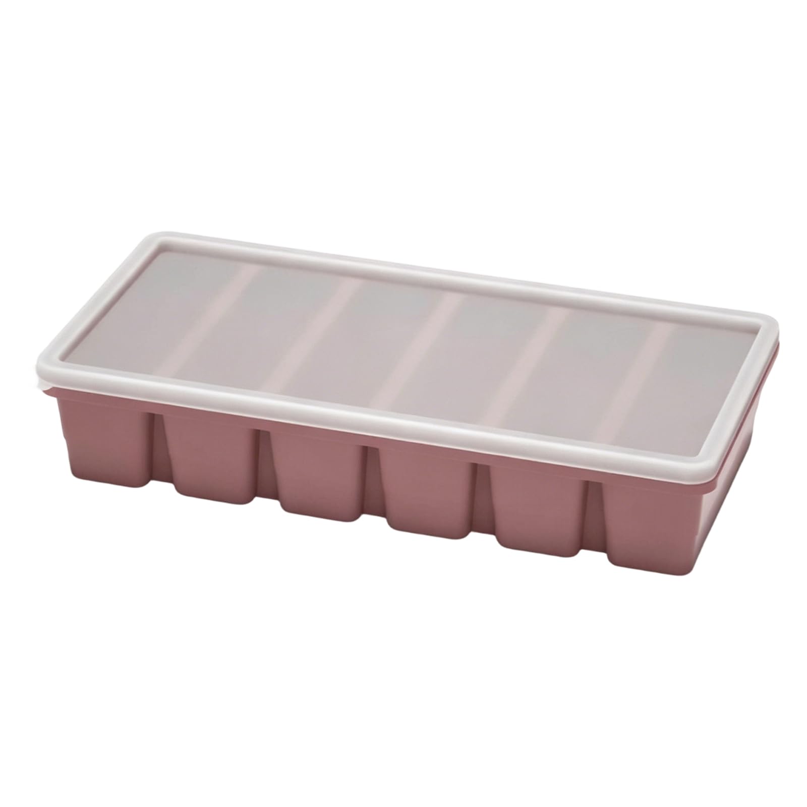 TQUXNGA 6 Cavity Long Ice Cubes Molds Soft Silicone Flexible Freezers Tray with Lid for Easy Removal Freezing Soup Sauces Broth Kitchen Freezers Tray