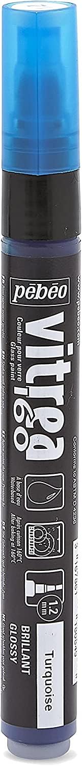 Pebeo Vitrea 160-Glass Paint Glossy Marker, Turquoise