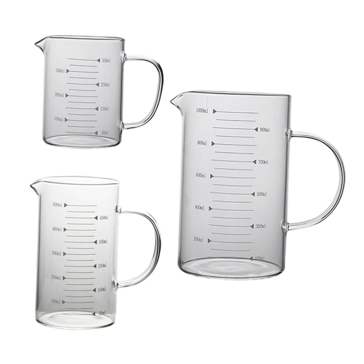 Alipis Lot De 3 Tasses Doseuses En Verre De Capacité Pour Et La Pâtisserie