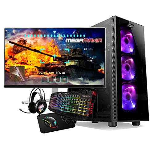 Megamania PC Gaming AMD Ryzen 5 5600G Ordenador de sobremesa 4.4GHz Turbo Six Core | 1...