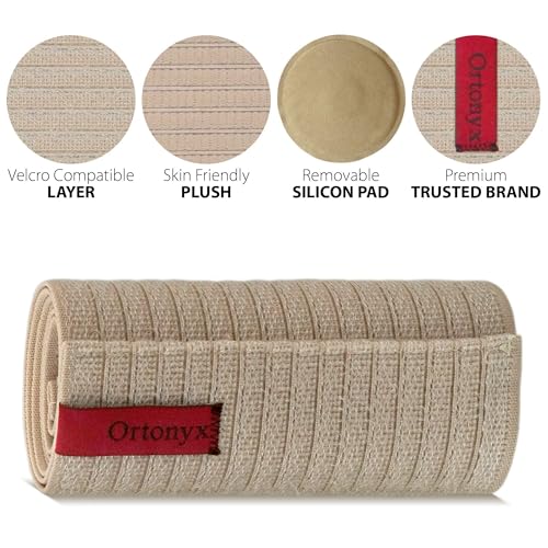 Image of ORTONYX Umbilical Hernia Belt for Men and Women 6.25 inch (Pack of 2) | Abdominal Binder With Hernia Support Pad /Post-Surgical Belly Band - Beige OX5241-L /XL