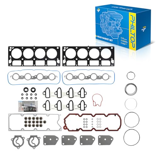 Image of PHILTOP HS26190PT-2 Head Gasket Set Fit for Chevy Silverado 1500 Classic Tahoe Suburban 1500 Avalanche, GMC Sierra 1500 Classic Yukon XL 1500, Hummer H3, for 4.8L 5.3L Engine Cylinder Head Gasket Kit