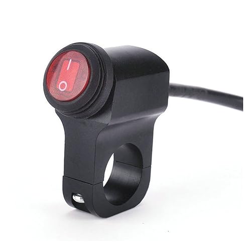 Interruptor de control impermeable para manillar de motocicleta de 12 V, aluminio CNC para manillar de menos de 78 pulgadas, 0.906 in (0.866 in) de