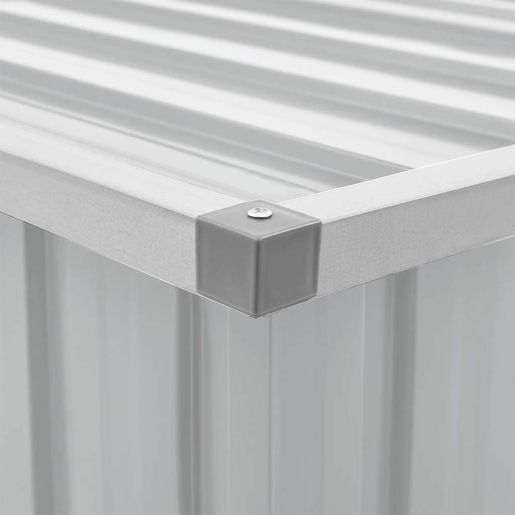 Gray Galvanized Steel Outdoor Storage Box Medium Durable Patio Storage Chest Weatherproof Deck Box for Toy Storage and Package Delivery Boxes for Outside