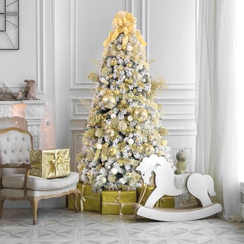 Large Christmas Ball Ornaments, Oversized Shatterproof Plastic Decorative Hanging Mercury Ornaments Ball for Xmas Holiday Party Decorations (Gold, 6.0") - image 6