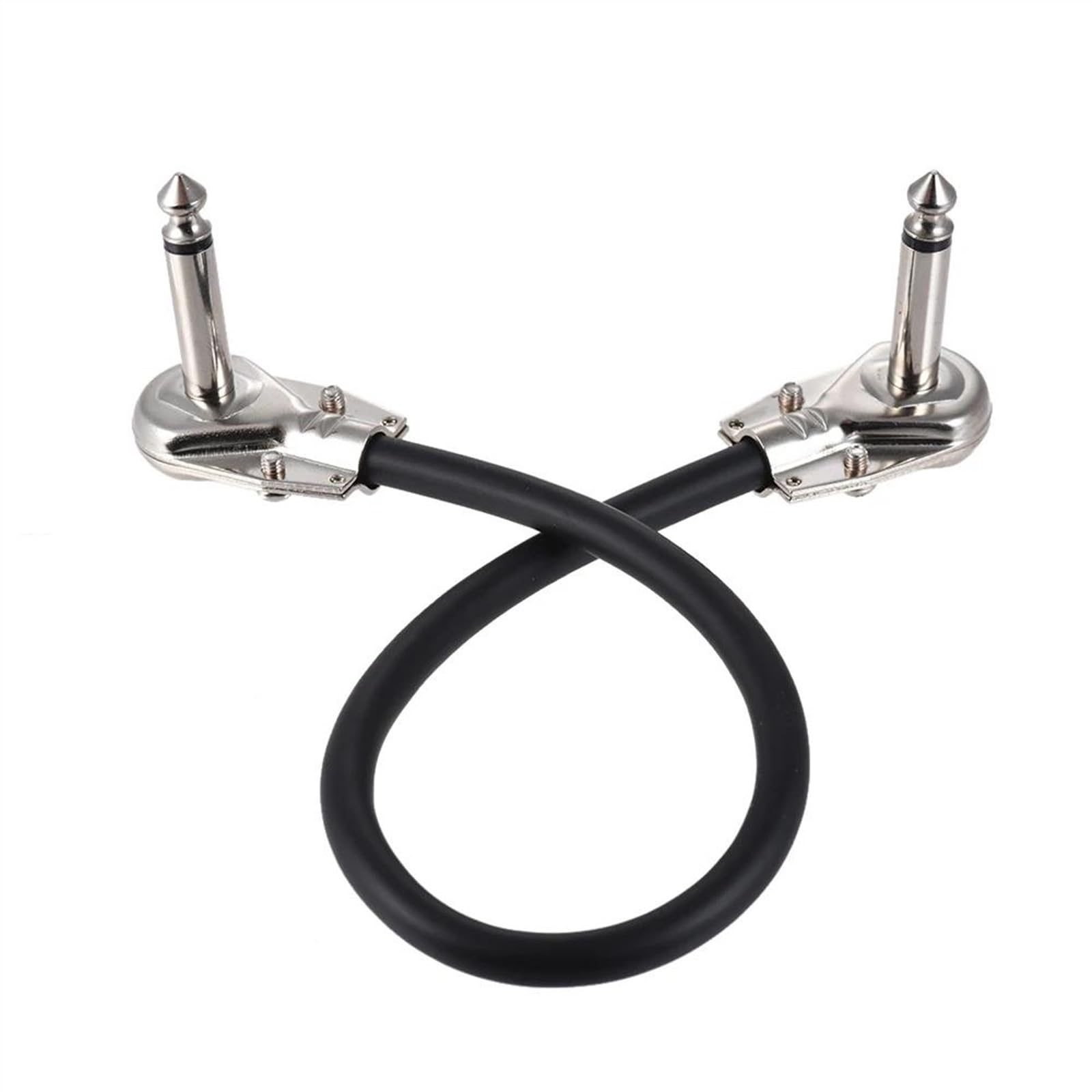 Kabel Audio Do Gitary Zworki do pedałów efektów gitarowych i 1/4 cala, srebrna wtyczka kątowa, 6 szt (Size : 15cm)