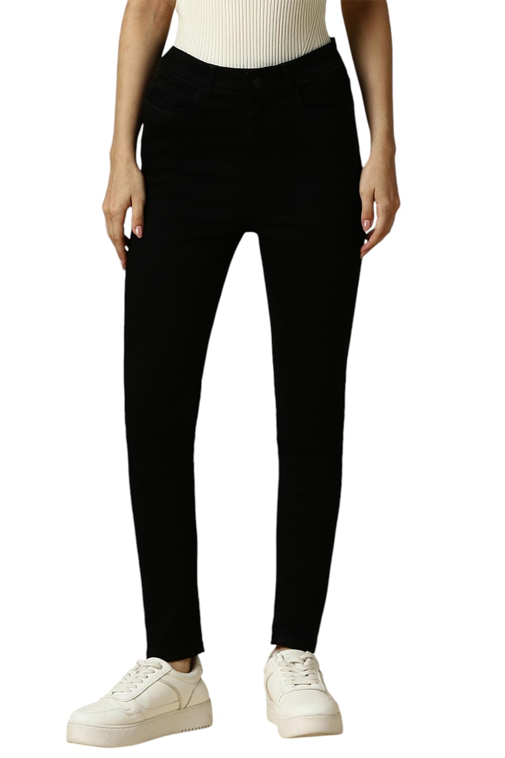 allen solly Women's High Rise Skinny Fit Dark Wash Jeans-picture-18