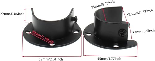 Miniatura 2 de 2 barras de 1 pulgada para armario de ropa, soportes de extremo para colgar ropa, soportes de barra de cortina, soportes de pasador con tornillos