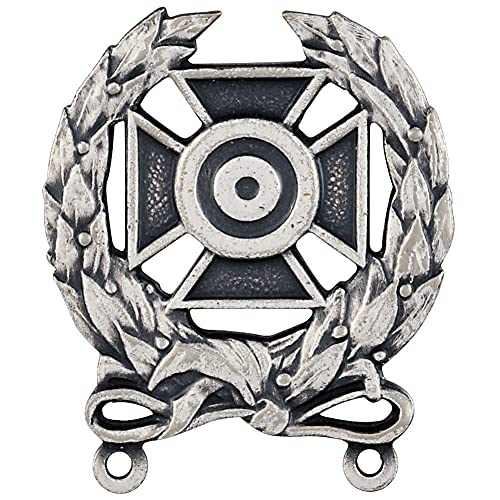 Badge de qualification de tir armée argent oxydé pour customiser un blouson ou une vitrine