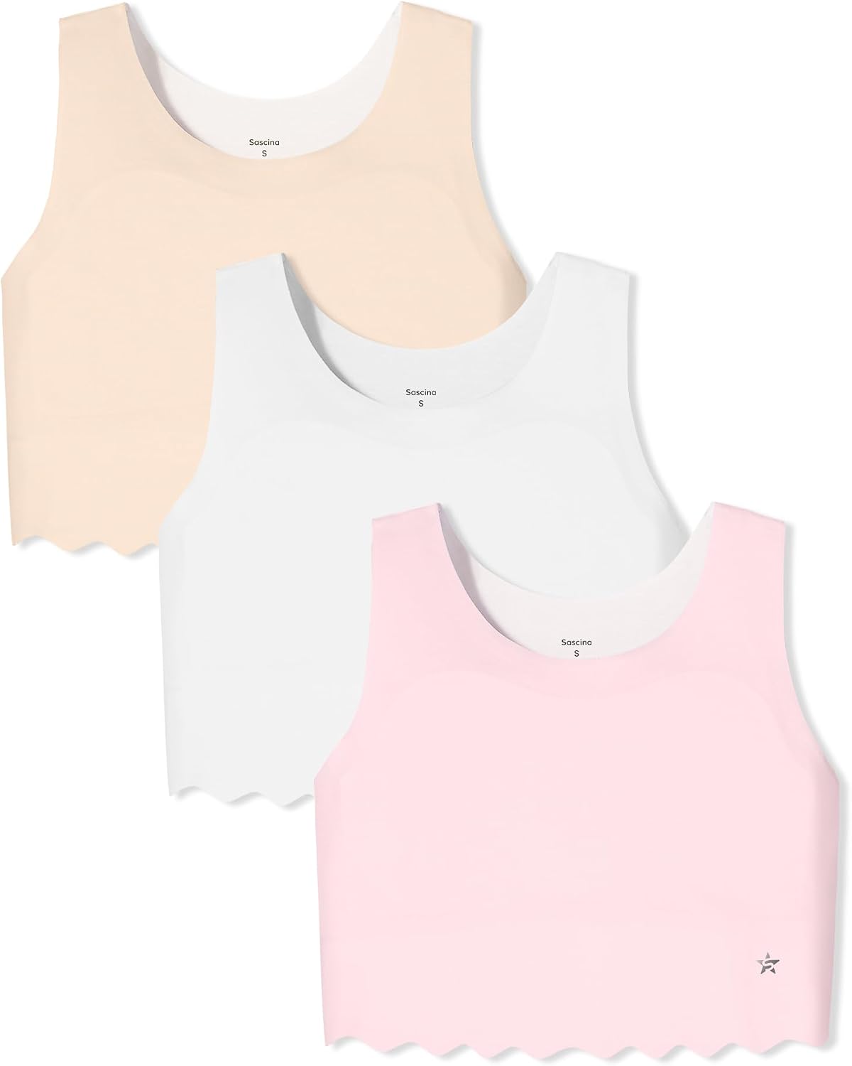 Sascina Soft Training Bras for Girls 7-12, Seamless First Bra Tencel™ Modal