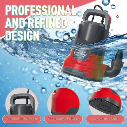Image of Sump Pump 1HP 4000 Electric Thermoplastic Submersible Water Pump