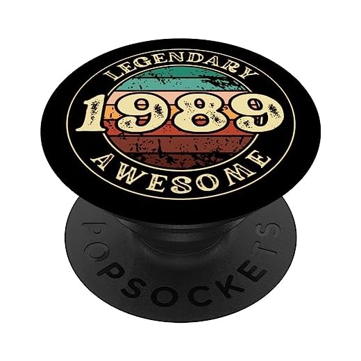 Vintage 1989 para hombres, idea de regalo de 34 cumpleaños de 34 años PopSockets PopGrip Intercambiable