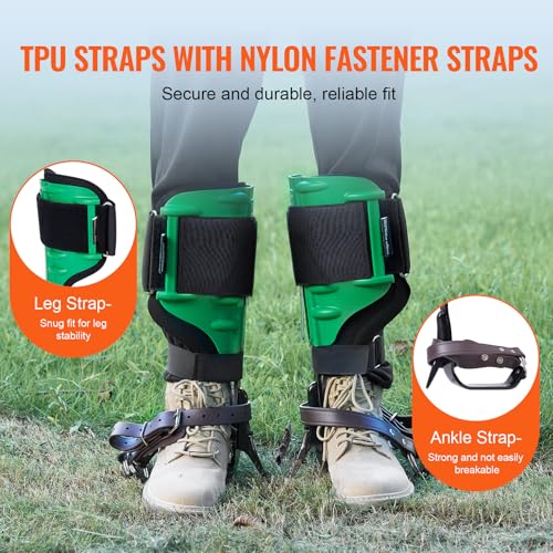 Image of VEVOR Tree Climbing Spikes, 1 Pair Height-Adjustable Climbing Spurs, 350lbs Load Capacity Tree Climbing Gear with Straps, Arborist Equipment for Climbers, Hunting, Fruit Picking