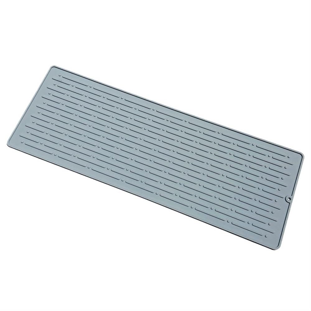 Silikon-Abtropfmatte, große Abtropfmatte, Thekenmatte, Abtropfmatte, Spülbeckenmatte, großer Silikon-Untersetzer (schwarz, 4 x 40 x 15 cm)