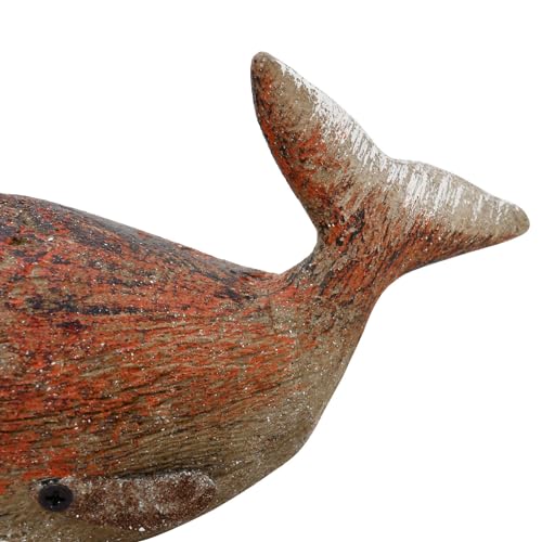 Figura decorativa de ballena de madera para mesa 3.35 pulg miniatura 3