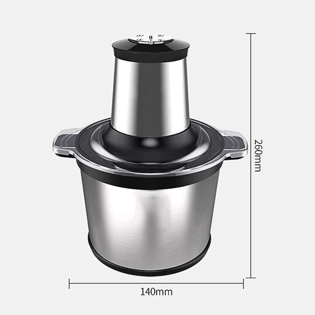 Food Processor, Household Electric Stainless Steel Automatic Meat Grinder, Meat, Vegetable, Fruit and Nut Chopper(260 * 210 * 140MM，3L)