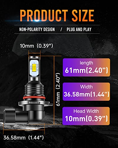 Luyed Newest H10 9145 Led Fog Light Bulbs, Xenon White Extremely Bright 9140 9045 Led Fog Lights Drl Bulbs Replacement For Cars,Plug And Play, Pack Of 2 #TOP1