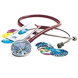 ADC Adscope 655 VistaScope, Adult Lightweight Stethoscope with Interchangeable Designer Diaphragms,, Burgundy