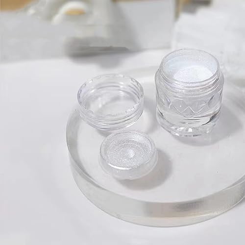 Miniatura 7 de GZMAYUEN 2 cajas de polvo de uñas de cromo perla blanca, efecto espejo de luz de luna, polvos metálicos Aurora Magic Pearlescent Nail Powder para