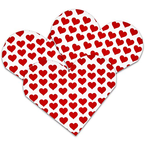 100 Valentines Day Heart Napkins Disposable White & Red Heart-Shaped Paper Dinner Luncheon Napkin For Holiday Wedding Anniversary Birthday Bridal Baby Shower Hearts Love Valentine Party Supplies Decor #TOP3