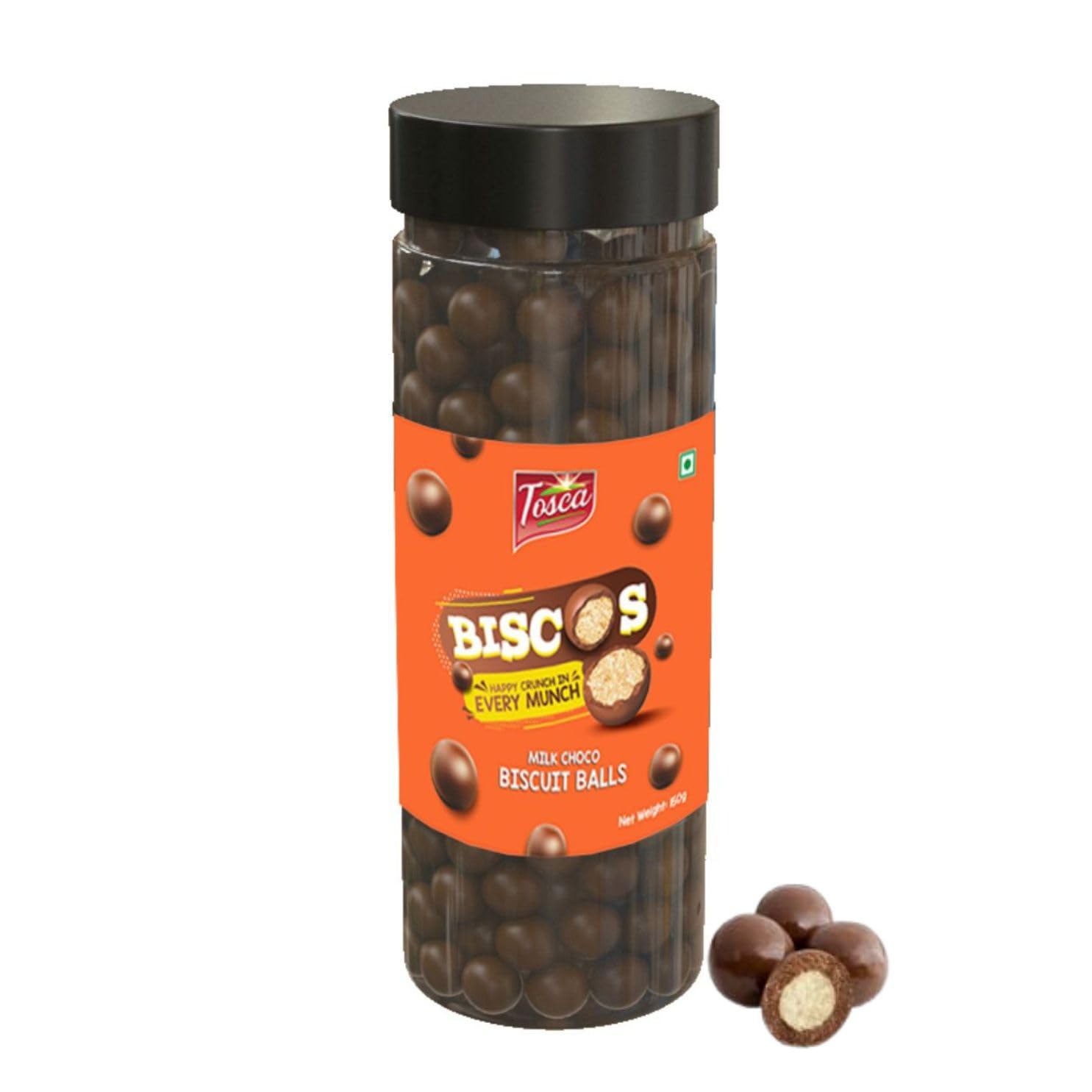 Tosca Biscos Chocolate Biscuit Balls | Delicious Chocolate Munchies for Snacking, Parties, and Gifting | Crunchy and Chocolatey Treats (150 gm in a jar)