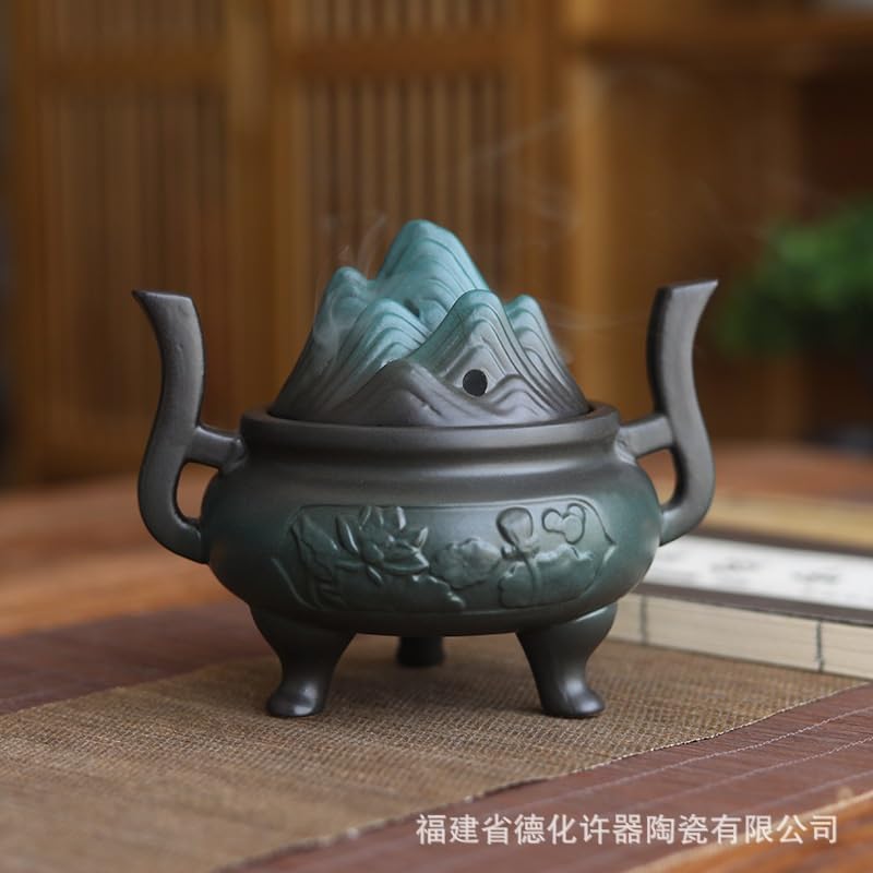 Räucherkegelhalter Weihrauchbrenner aus Keramik, kreativer Retro-Wohnzimmerschmuck, Zen-Weihrauchbrenner Weihrauch Wasserfall