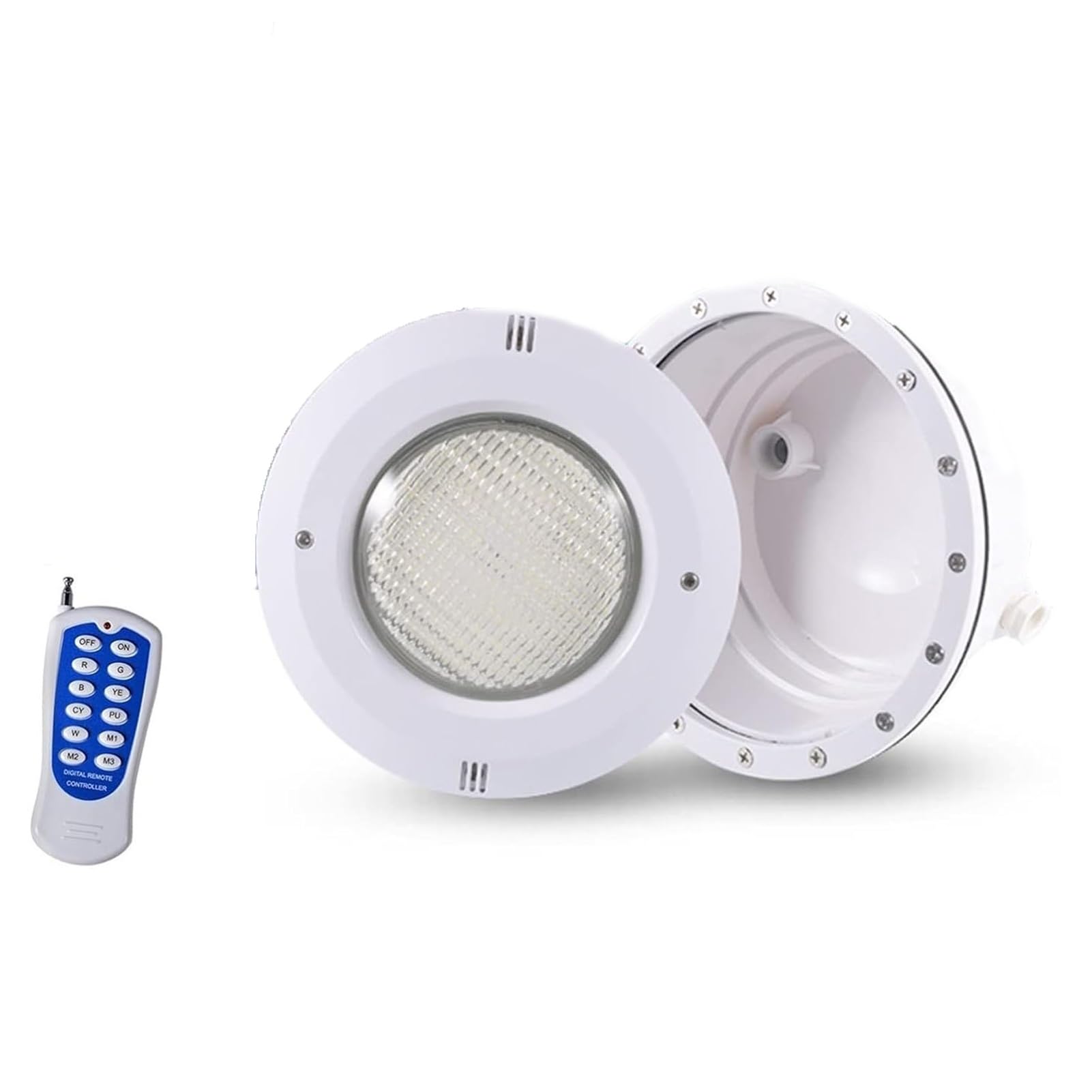 JOUFNING Submersible LED Fountain Light - PAR56 Underwater Pond Lights, IP68 Waterproof Pool Lamp, AC 12V Landscape Light, with Remote Control Spotlights(12W)
