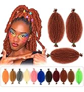 BATISI Kinky Twist Braiding Hair 3 Pack #350 Orange Copper, 12 Inch Pre Separated Marley Hair for...