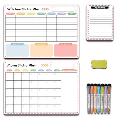 Planificateur hebdomadaire magnétique pour organiser les repas de famille sur le frigo