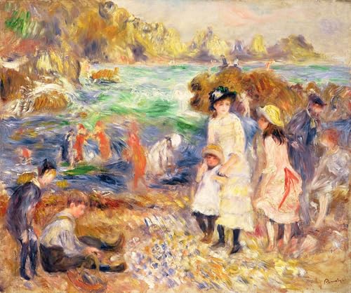Scène de plage Guernesey Renoir : poster d'art pour créer une ambiance évasion
