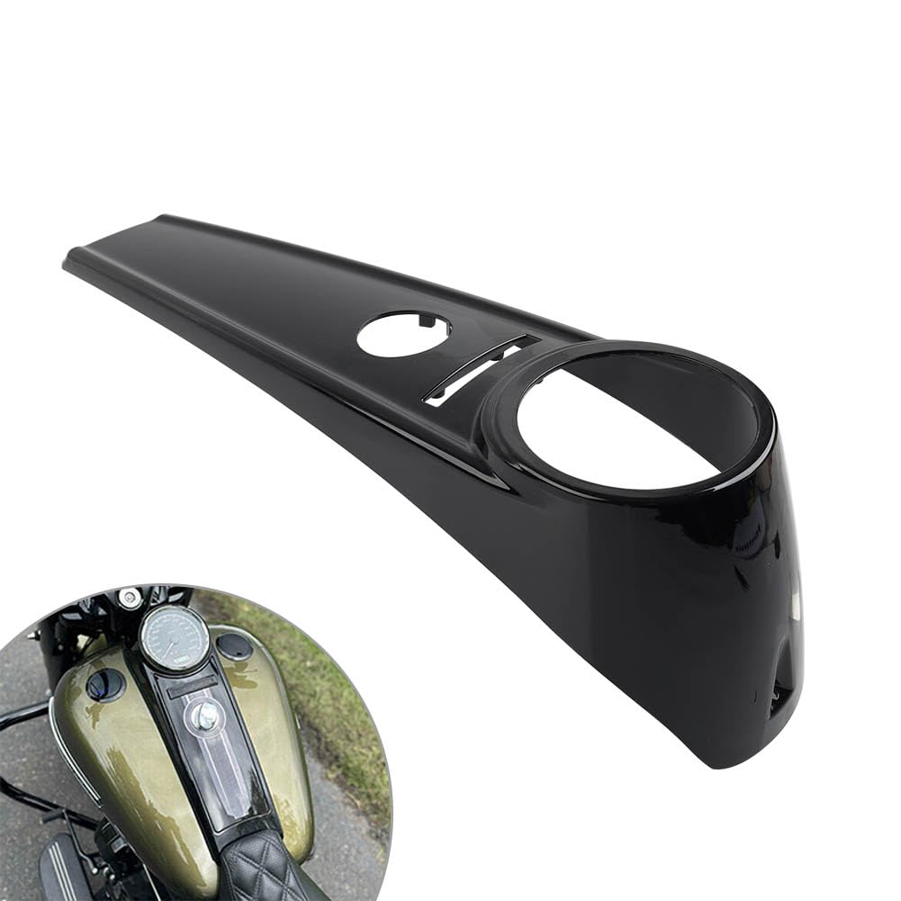 Bacar ABS-Kunststoff Armaturenbrett Tank Dekorative Abdeckung Konsole Tankdeckel Glänzend Schwarz Für FLHR 2009 Motorrad