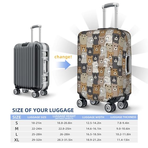 VOSERY Travel Luggage Cover - Cartoon bear Washable Suitcase Covers Protector Fits 18-32 Inches Luggage4