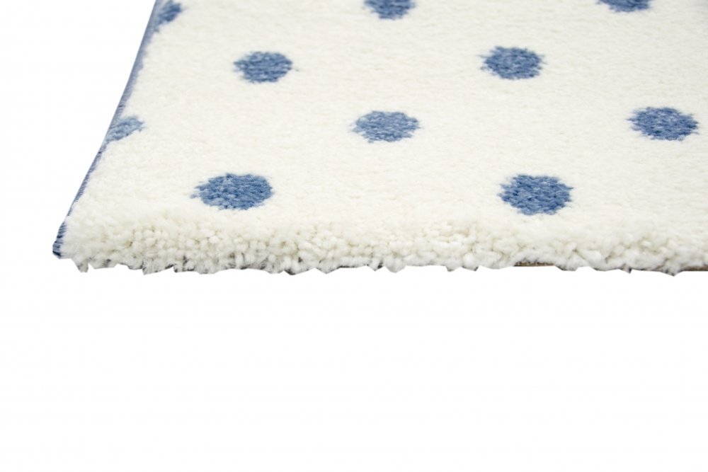 Kinderteppich Maritim Kinderzimmerteppich Jungen Teppich mit Anker in Blau Creme Größe 160x230 cm