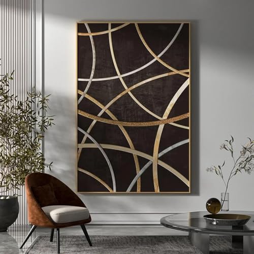Affiche art abstrait gold line decoration murale moderne salon chambre 40x60