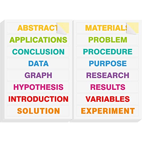 Crtiin 12 Sets Colorful Science Fair Project Titles Self Adhesive Presentation Science Subtitles Science Project Display Board Header Science Board Labels For Classroom Office 16 Titles 8.5 X 1.5 Inch #TOP23