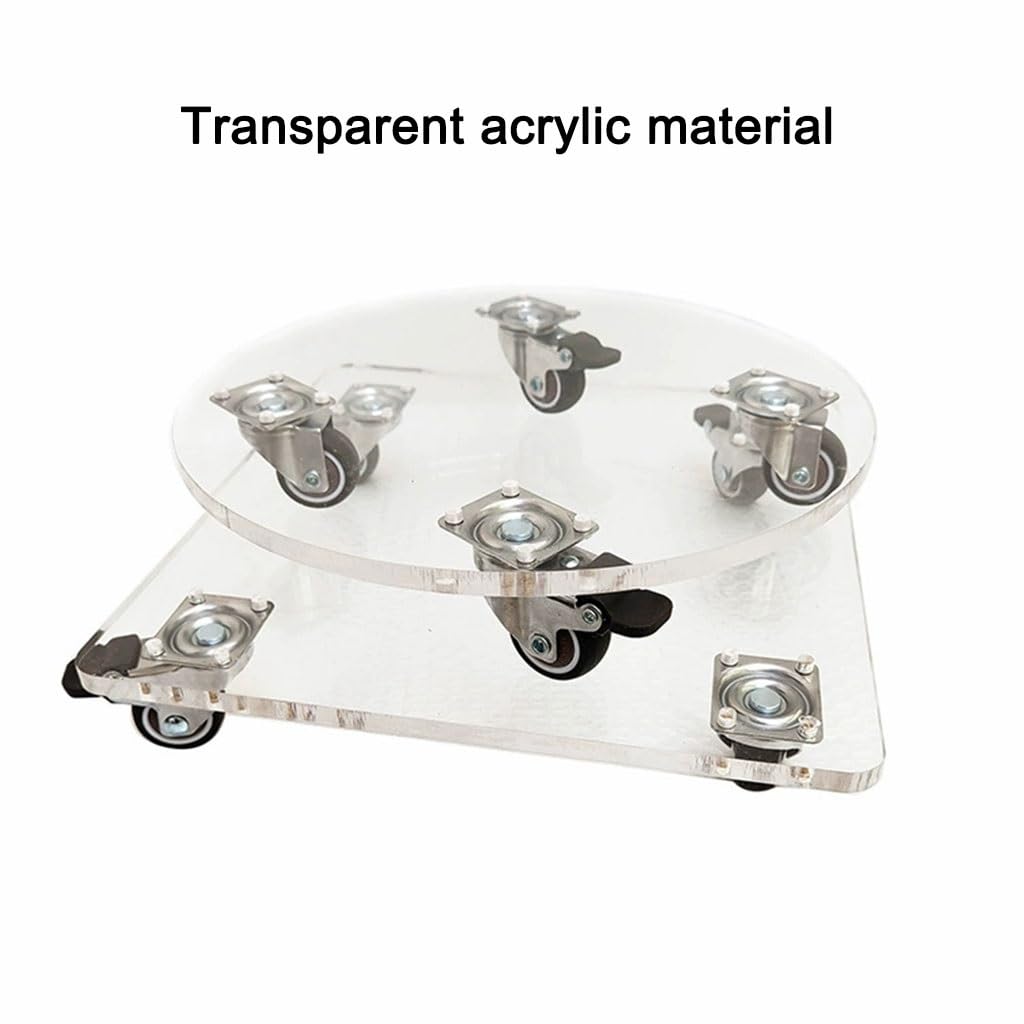 Transparenter mobiler Pflanzwagen Pflanzwagen auf Rollen für den Transport von Blumentöpfen Blumenständer für drinnen und draußen Großer Pflanzwagen (Quadrat 20x20cm)
