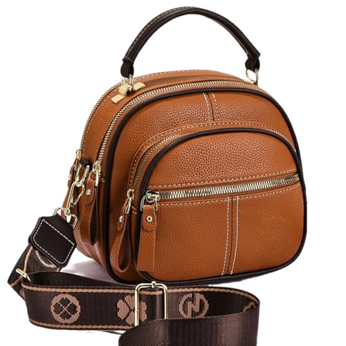 Gpmsign Leather Bag, Women Multifunctional Stylish Compartment Shoulder Strap Leather Bag, Women Stylish Small Crossbody