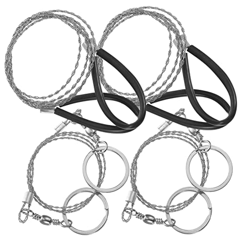 GOOHOCHY Hand Chainsaw 4pcs Survival Wire Saw Emergency Rope Saw Steel Pocket Chainsaw Camping Tool Outdoor Gear