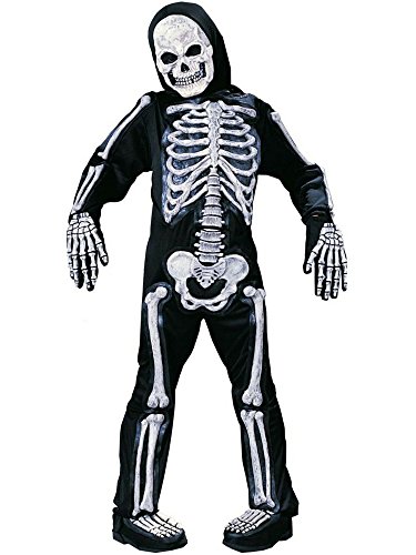 Disfraz completo de esqueleto para niño talla L 12-14
