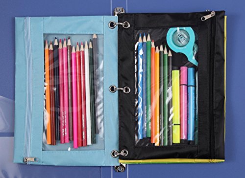 Wodison 18-Packs 3 Ring Pencil Pouch With Clear Window School Classroom Binder Pocket Case Office Stationery Bag Black #TOP5