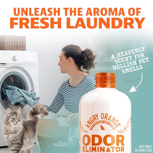 Image of Angry Orange Pet Odor Eliminator Concentrate for Cat Urine and Smells - Fresh Scent - 8 oz (Makes 128 oz of Cleaner)